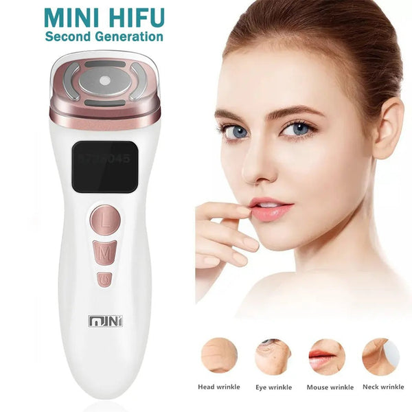3 In 1 Facial Firming & Anti Wrinkle Device With Hifu Rf Ems Technology(White) Anti Aging Products