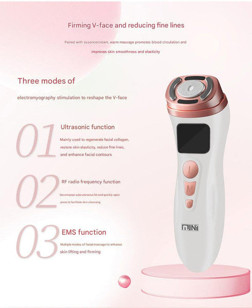 3 In 1 Facial Firming & Anti Wrinkle Device With Hifu Rf Ems Technology(Black) Anti Aging Products