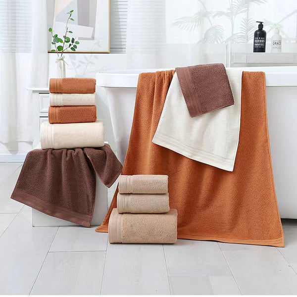 Luxury Combed Cotton Towel Collection Highly Absorbent Soft & Durable For Bath Hand And Face(Dark Brown) Towels & Washcloths