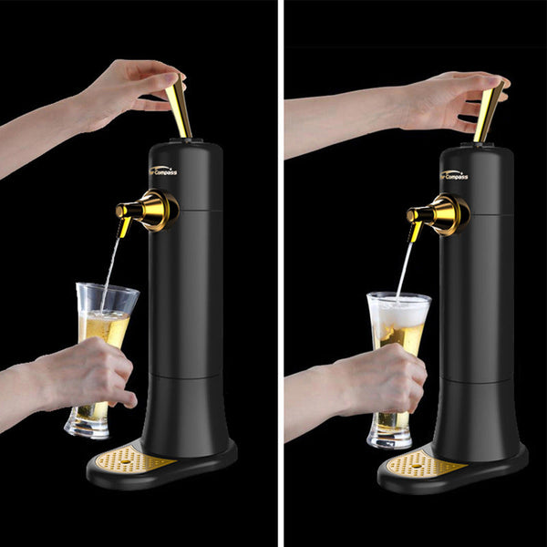 Ultrasonic Beer Foam Creator & Dispenser Portable Tap For Canned Bottled With Cooling System(Black) Kegerators