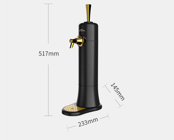 Ultrasonic Beer Foam Creator & Dispenser Portable Tap For Canned Bottled With Cooling System(Black) Kegerators