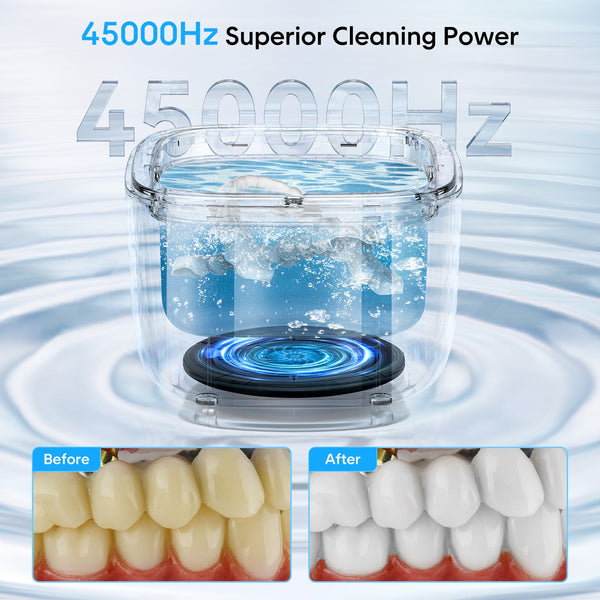 Professional Ultrasonic Cleaner With Uv Light 45000Hz For Dentures Retainers Jewelry & More(Black) Cleaners & Polish