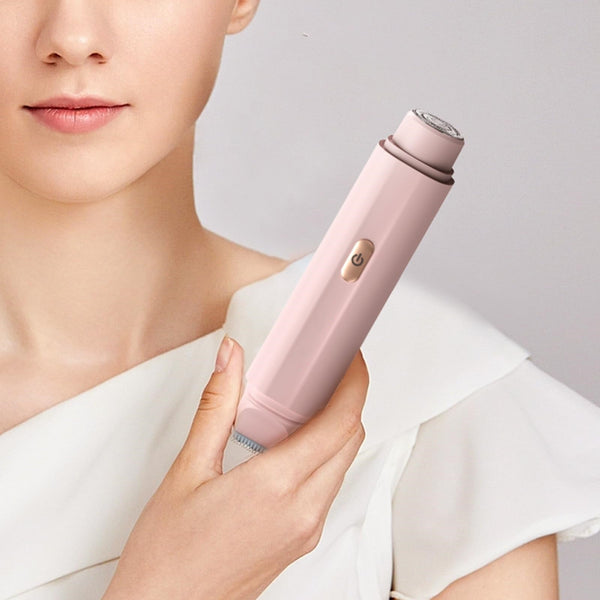 2 In 1 Women's Electric Body Shaver & Facial Trimmer Ipx7 Waterproof Dual Head With Ceramic Blades Usb Rechargeable(Pink) Women's Shavers