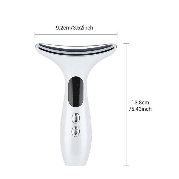 Multi Function Neck & Face Beauty Device 4 In 1 Led Light Therapy Ems Lifting Anti Wrinkle Massager(White) Anti Aging Products