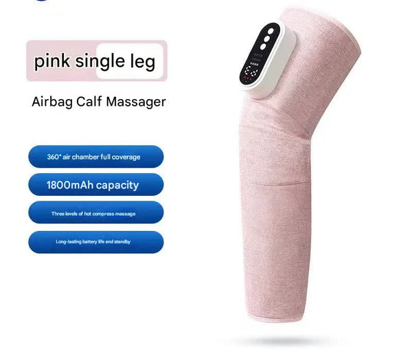 Rechargeable Air Compression Leg Massager With Heat Therapy For Knee & Calf Relief(Pink Single) Massagers
