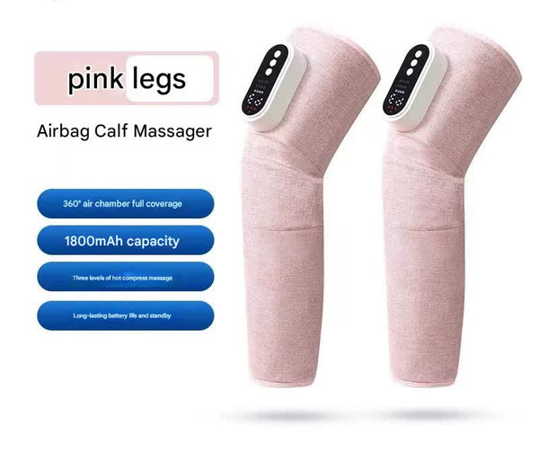 Rechargeable Air Compression Leg Massager With Heat Therapy For Knee & Calf Relief(Pink Double) Massagers