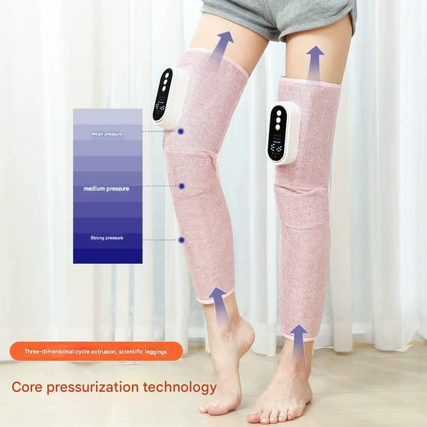 Rechargeable Air Compression Leg Massager With Heat Therapy For Knee & Calf Relief(Pink Double) Massagers