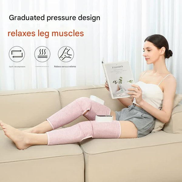 Rechargeable Air Compression Leg Massager With Heat Therapy For Knee & Calf Relief(Pink Double) Massagers