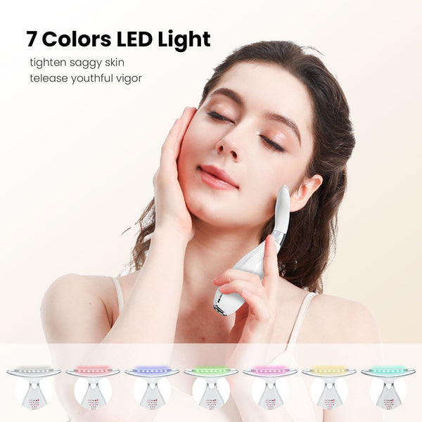 Multi Function Facial Neck Massager With Led Light Therapy Ems Warm Import Rechargeable Skin Care Device White Massagers