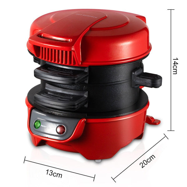 Quick & Easy Multi Layer Sandwich Burger Maker With Egg Cooker Plate(Red) Grills & Sandwich Makers