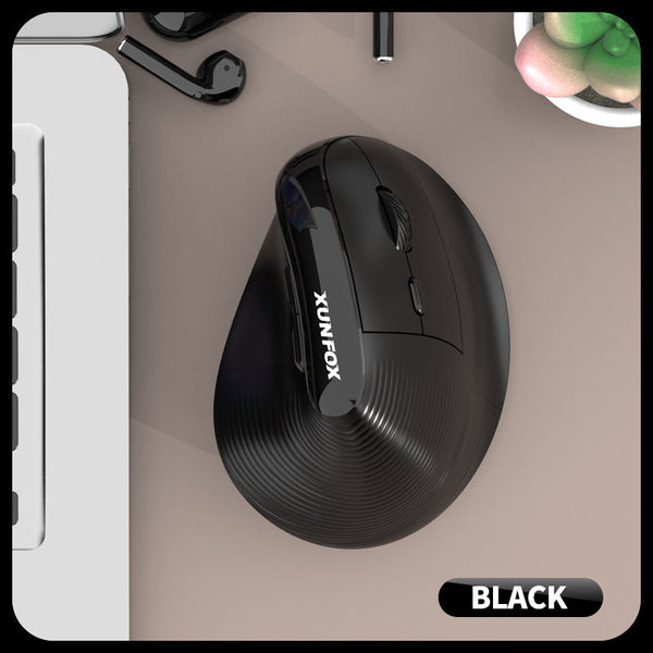 Two Ergonomic Vertical Wireless Mouse Dual Mode (2.4G & Bluetooth) 5 Adjustable Dpi Silent Clicks Rechargeable(Black) Keyboard & Mouse Bundles