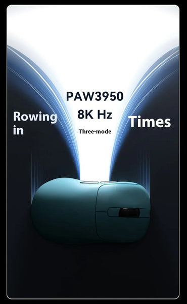 Tri Mode Wireless Gaming Mouse With 8000Hz Polling Rate Paw3950 Sensor Magnetic Charging Dock Black Keyboard & Mouse Bundles