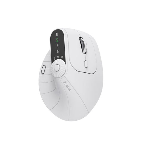 Ergonomic Vertical Mouse 2.4G/Bluetooth Multi Mode Led Display 57 Degree Angle & 400Mah Battery(White) Keyboard & Mouse Bundles