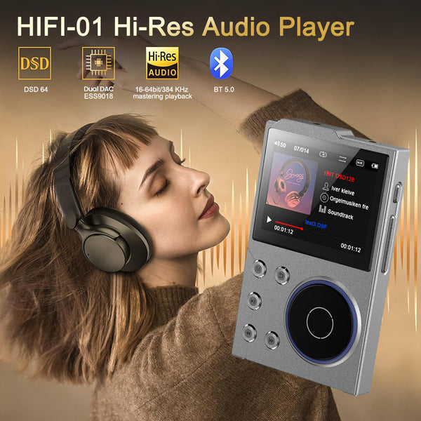 Portable Hi Res Digital Audio Player Dsd Dual Dac Bluetooth 5.0 Expandable Storage(Grey 16Gb + 16Gb) Ipods & Mp3 Players