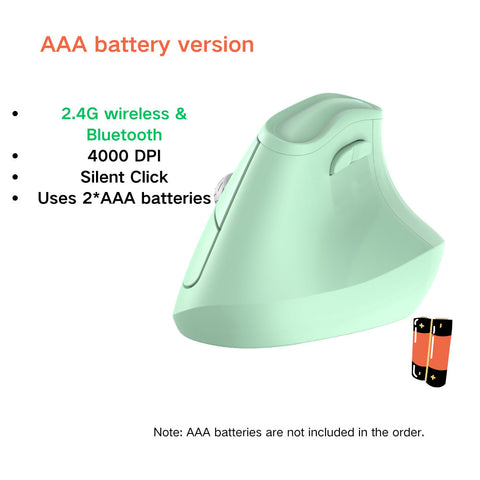 Ergonomic Vertical Mouse Multi Device Bluetooth5.0 & 2.4G Wireless Adjustable Dpi Silent Click(Green) Keyboard & Mouse Bundles