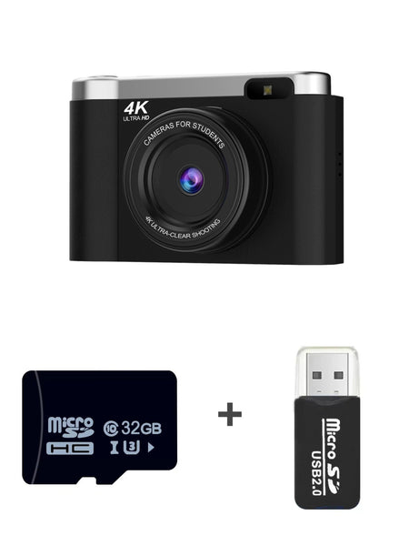 4K Ultra Hd Digital Camera 75Mp 2.8 Inch Rotatable Screen Auto Focus & Built Flash(Black) Digital Cameras