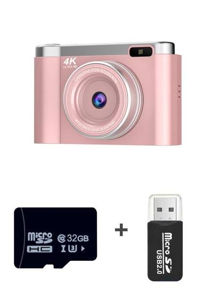 4K Ultra Hd Digital Camera 75Mp 2.8 Inch Rotatable Screen Auto Focus & Built Flash(Pink) Digital Cameras