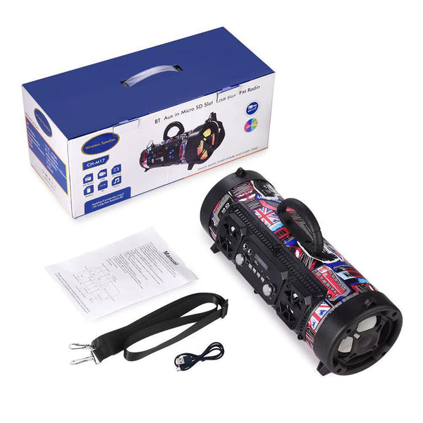 Wireless Fm Radio Usb/Tf Playback Aux Input Microphone Support & 2000Mah Battery(Black) Audio Docks & Mini Speakers