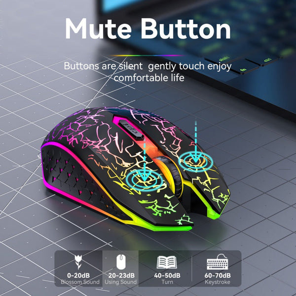Ergonomic Dual Mode Wireless Gaming Mouse Mute Buttons Adjustable Dpi Rechargeable Multi Assist Keys(White) Other Video Game Accessories