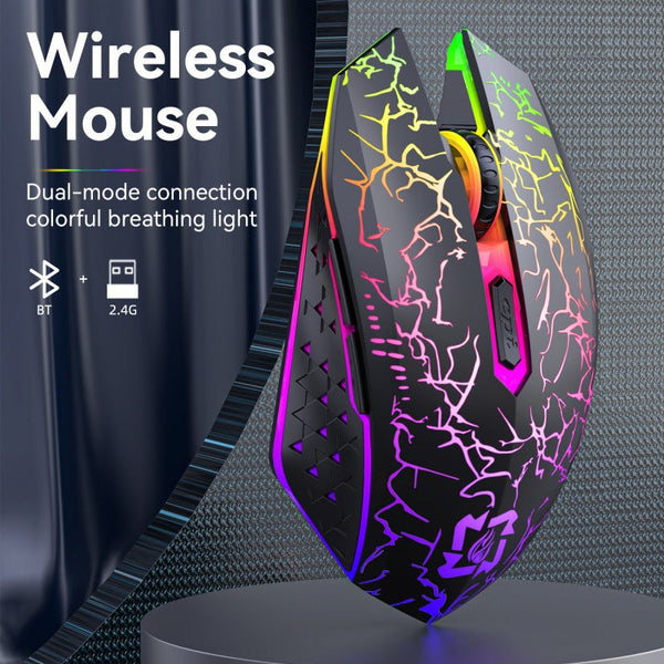 Ergonomic Dual Mode Wireless Gaming Mouse Mute Buttons Adjustable Dpi Rechargeable Multi Assist Keys(White) Other Video Game Accessories