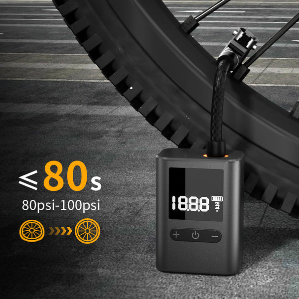 Compact Digital Display Air Pump 100 Psi Portable Electric Inflator With Automatic Stop(Black) Air Pumps