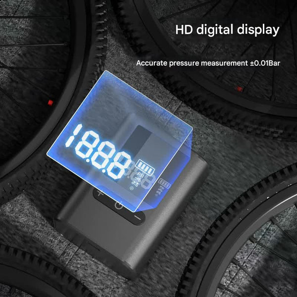 Compact Digital Display Air Pump 100 Psi Portable Electric Inflator With Automatic Stop(Black) Air Pumps