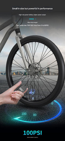 Compact Digital Display Air Pump 100 Psi Portable Electric Inflator With Automatic Stop(Black) Air Pumps