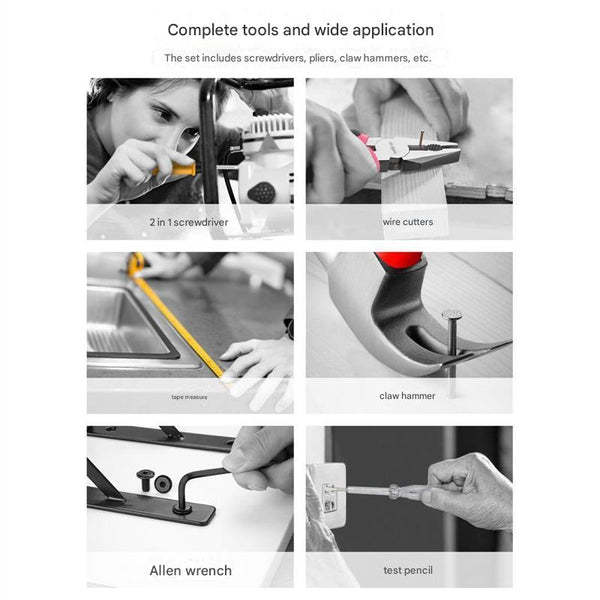 13 Piece Essential Household Tool Kit Compact Home Repair & Diy Set With Storage Case Yellow Hand Tool Sets