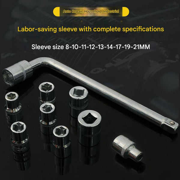 Two 10 Piece L Shaped Socket Wrench Sets 1/2" Drive Chrome Vanadium Steel With Metric Sockets And Housings(Gray) Socket Wrenches