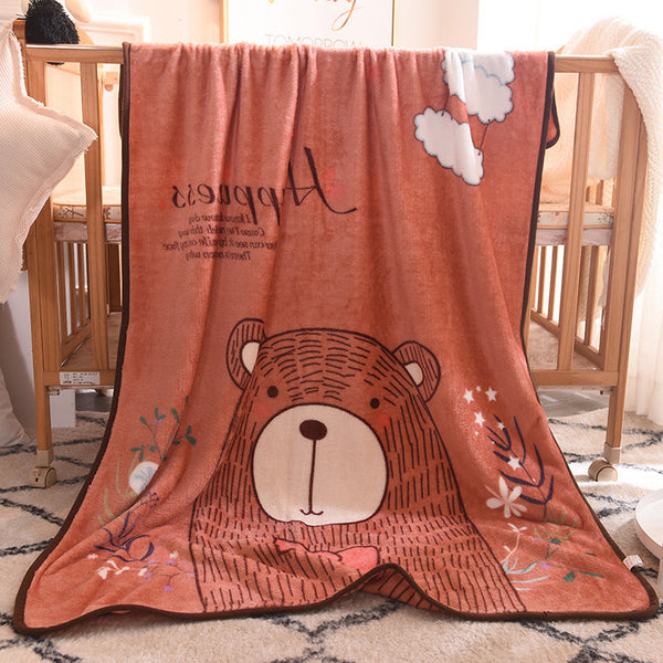 Ultra Soft Kids Plush Fleece Blanket Cozy Cartoon Animal Throw For All Seasons (Bear) Blankets