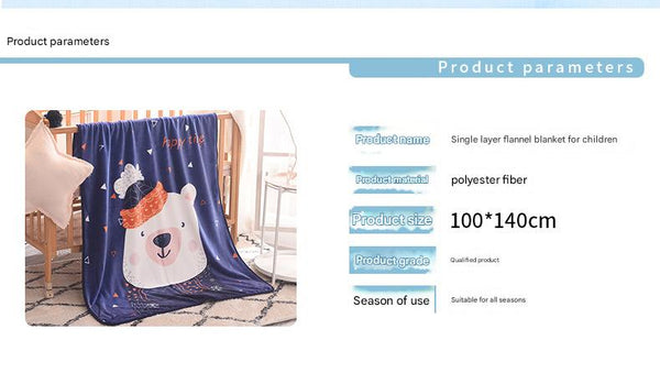 Ultra Soft Kids Plush Fleece Blanket Cozy Cartoon Animal Throw For All Seasons (Fawn) Blankets