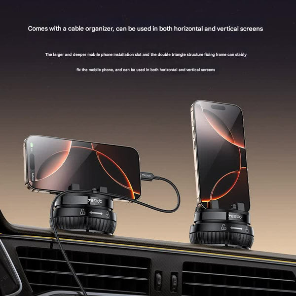 Universal Car Dashboard Phone Holder With Rotary Suction Cup & 360A Rotation(Black) Vehicle Camera Holders