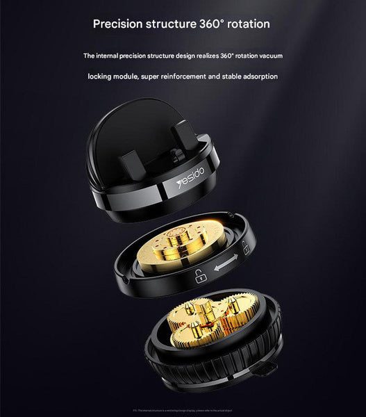 Universal Car Dashboard Phone Holder With Rotary Suction Cup & 360A Rotation(Black) Vehicle Camera Holders