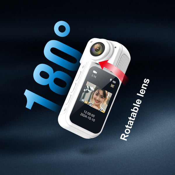 Thumb Sized 2.7K Camera With 180 Rotatable Lens & Magnet Mount Capture Your World Hands Free(White+32G) Camcorders