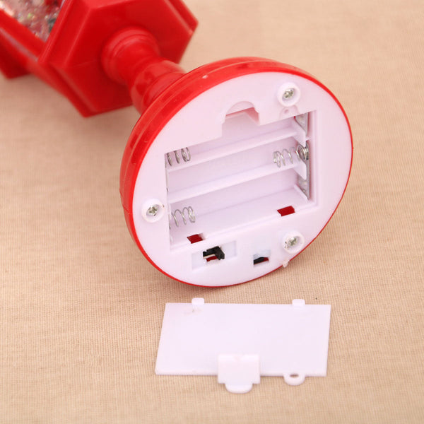 Festive Led Christmas Snow Globe Lantern Glittering Tabletop Decoration With Santa/Snowman Scene Dual Power(Red) Seasonal Decorations