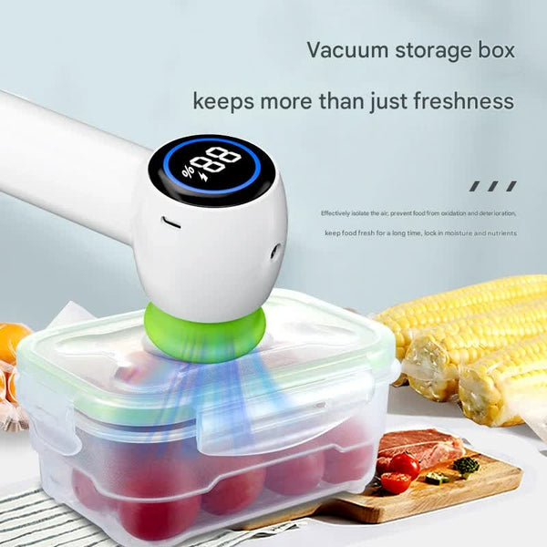 Multi Function Handheld Vacuum Sealer & Inflator With Led Display For Food Storage Jars Bags Balls(White) Vacuum Sealers