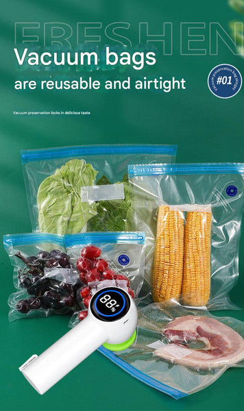 Multi Function Handheld Vacuum Sealer & Inflator With Led Display For Food Storage Jars Bags Balls(White) Vacuum Sealers