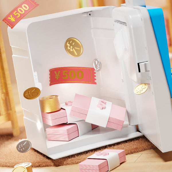 Kids Electronic Atm Piggy Bank With Simulated Facial Recognition & Password Auto Roll In Banknote Coin Money Box For Financial Learning(Pink) Money Bo