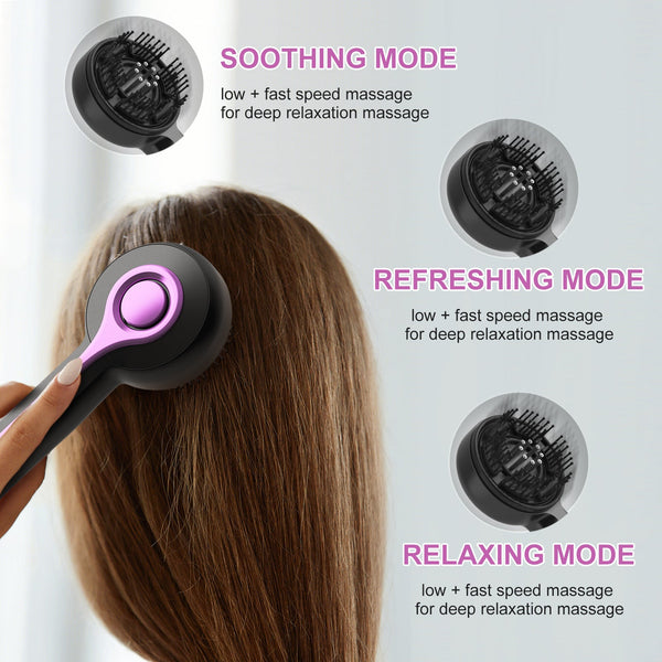 Electric Scalp Massager & Essential Oil Applicator Brush 360 Kneading Modes Usb C Rechargeable(Grey) Massagers