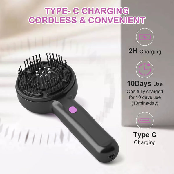 Electric Scalp Massager & Essential Oil Applicator Brush 360 Kneading Modes Usb C Rechargeable(Black) Massagers