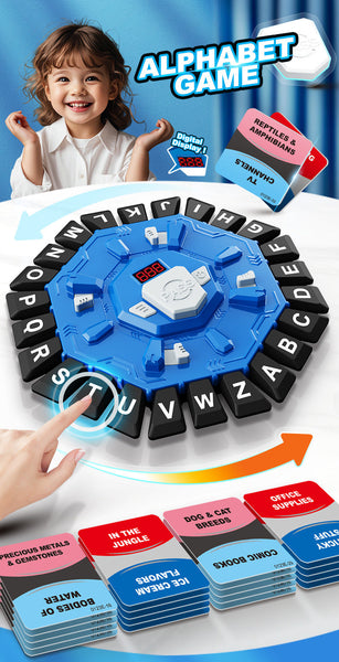 2Pc Electronic Alphabet Categories Game Fast Paced Word Challenge For Family Fun Blue Activity Toys