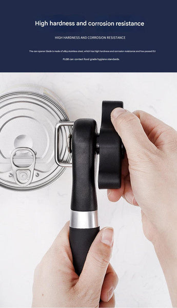 2Pc Multifunctional Safe Cut Can Opener Smooth Edge Ergonomic Handle(Black) Can Openers