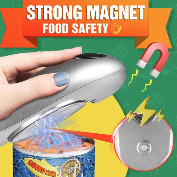 2Pc One Touch Electric Can Opener Automatic Hands Free Operation With Safety Smooth Edge(Silver) Can Openers