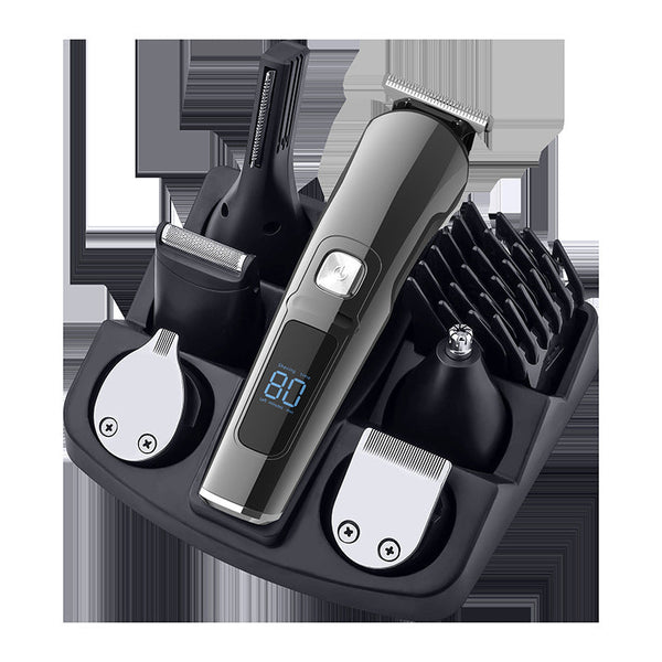All In One Professional Men's Grooming Kit Ipx7 Waterproof Hair Clipper & Beard Trimmer With Led Display(Grey) Clippers & Trimmers