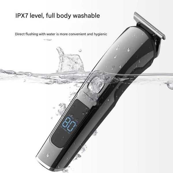 All In One Professional Men's Grooming Kit Ipx7 Waterproof Hair Clipper & Beard Trimmer With Led Display(Grey) Clippers & Trimmers