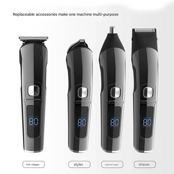All In One Professional Men's Grooming Kit Ipx7 Waterproof Hair Clipper & Beard Trimmer With Led Display(Grey) Clippers & Trimmers