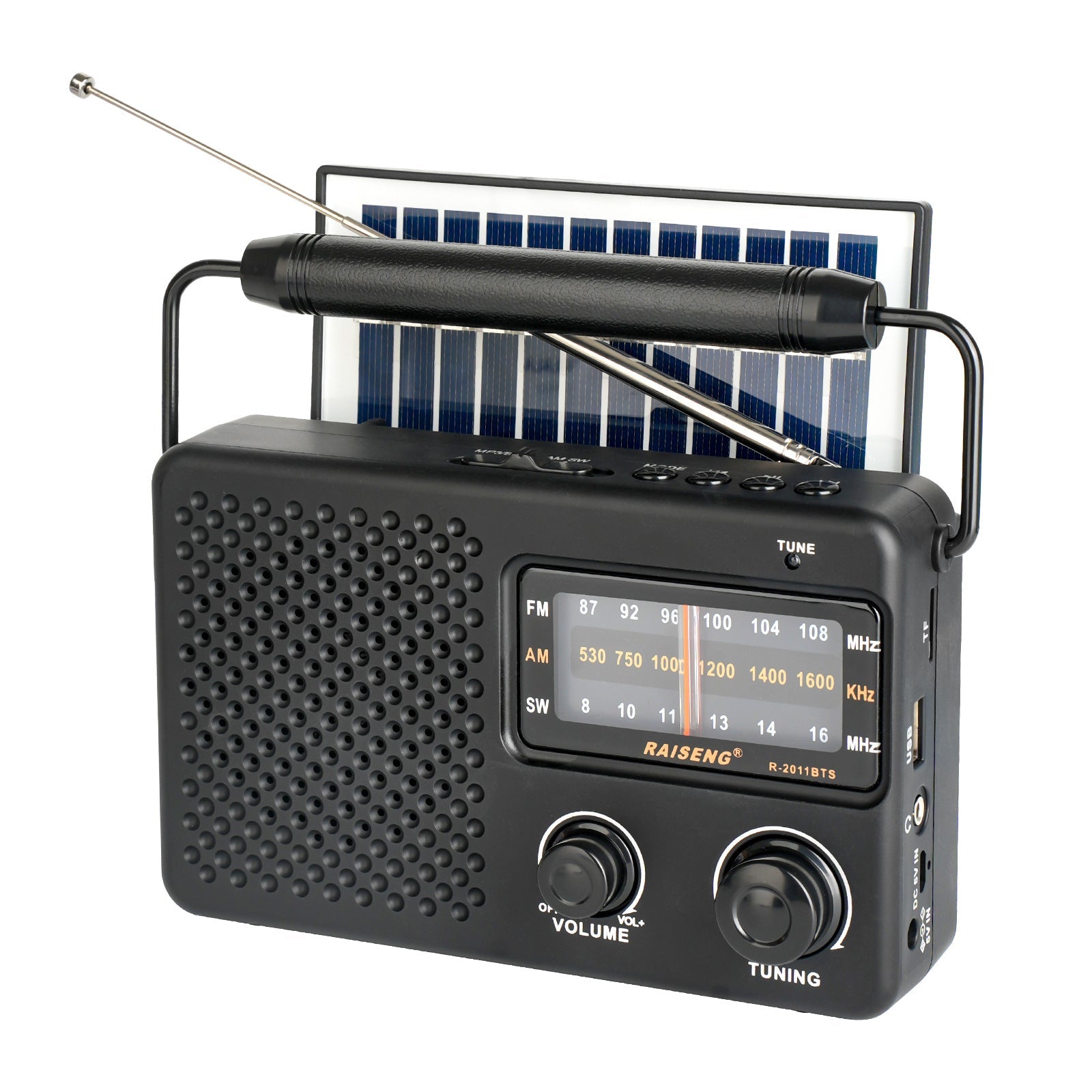 Solar Powered 3 Band Am/Fm/Sw Radio With Bluetooth & Multiple Charging Options(Black) Portable Am/Fm Radios