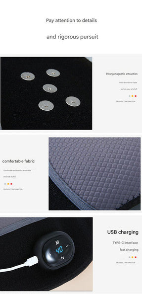 Rechargeable Heated Knee Massager Brace With Vibration & Adjustable Straps(Grey) Massagers