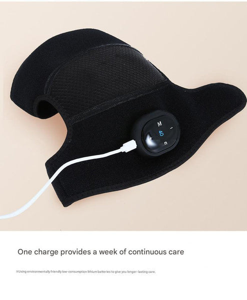 Rechargeable Heated Knee Massager Brace With Vibration & Adjustable Straps(Grey) Massagers