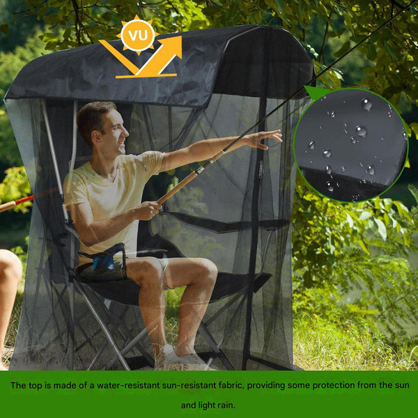Portable Outdoor Chair Cover With Mosquito Net & Sun Canopy Uv Water Resistant Shelter Black 82*89*160Cm Insect Nets & Repellents